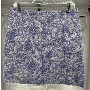 Clover by Bobby Jones Women's Size 8 Paisley Print Skirt Skort Lilac White Golf